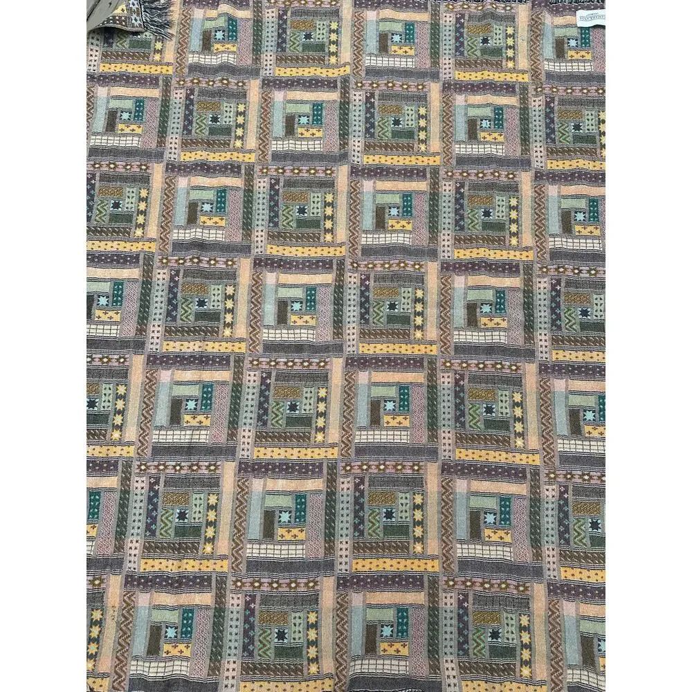 LaneRossi Samarkanda throw Blanket made in Italy Mcm knit geometric colorful art